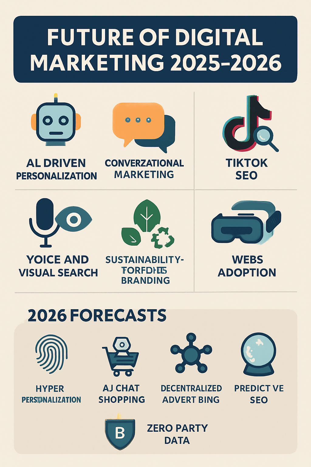 Future of digital marketing in 2025 and 2026 trends expectations Infographic